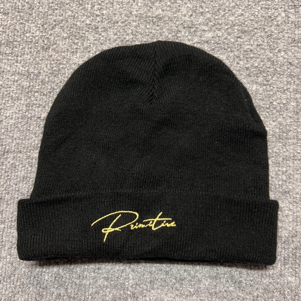 Primitive Beanie Mens One Size Black Cuffed Knit Winter Casual Streetwear Logo